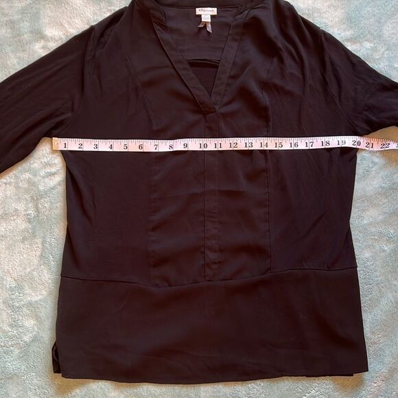 dynamite Black V Neck Sheer Top Size large - Picture 12 of 14